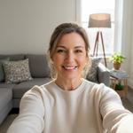 Carolyn living room selfie